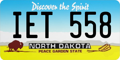 ND license plate IET558