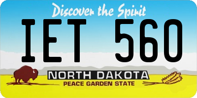 ND license plate IET560