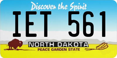 ND license plate IET561