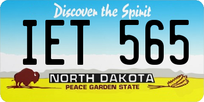 ND license plate IET565