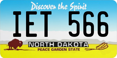ND license plate IET566
