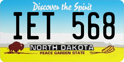 ND license plate IET568