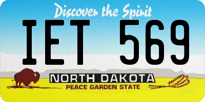 ND license plate IET569