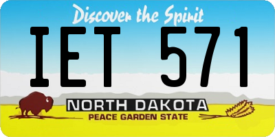 ND license plate IET571