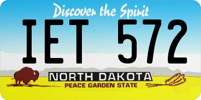 ND license plate IET572