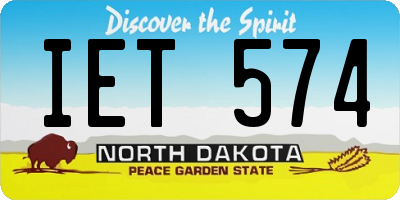 ND license plate IET574