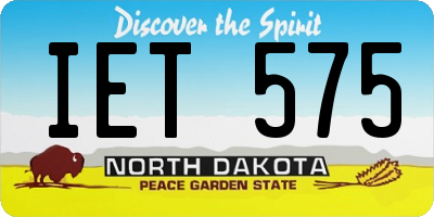 ND license plate IET575