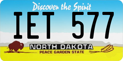 ND license plate IET577