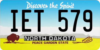 ND license plate IET579