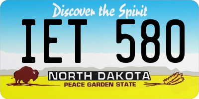 ND license plate IET580
