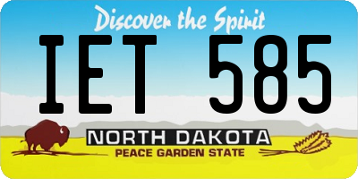 ND license plate IET585