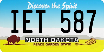 ND license plate IET587