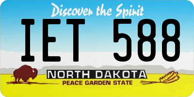ND license plate IET588
