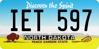 ND license plate IET597