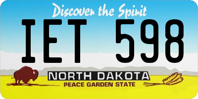 ND license plate IET598