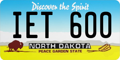 ND license plate IET600