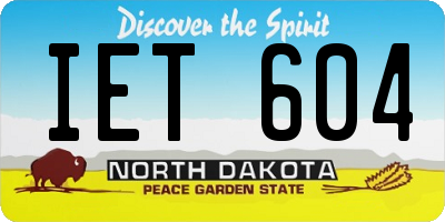 ND license plate IET604