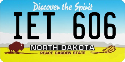 ND license plate IET606
