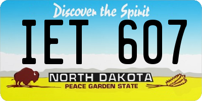 ND license plate IET607