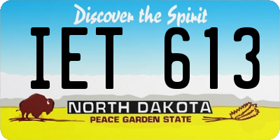 ND license plate IET613