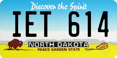 ND license plate IET614