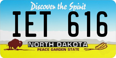 ND license plate IET616