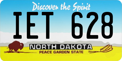 ND license plate IET628