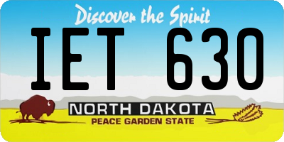 ND license plate IET630