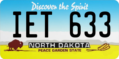 ND license plate IET633