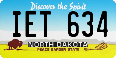 ND license plate IET634