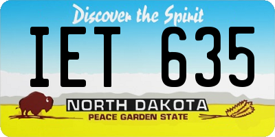 ND license plate IET635