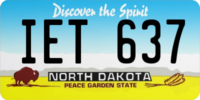 ND license plate IET637