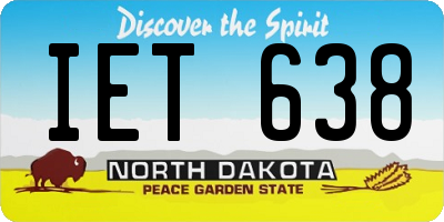 ND license plate IET638