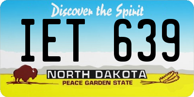 ND license plate IET639