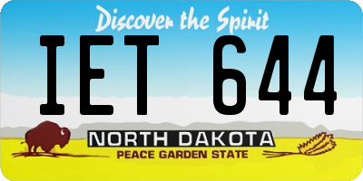 ND license plate IET644