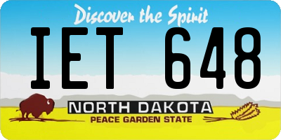 ND license plate IET648