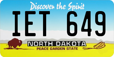 ND license plate IET649