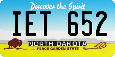 ND license plate IET652