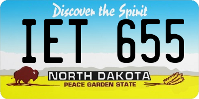 ND license plate IET655