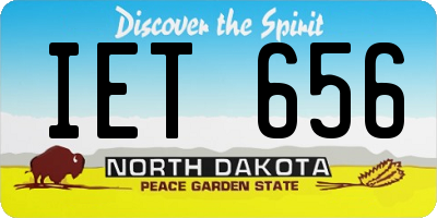 ND license plate IET656