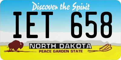 ND license plate IET658