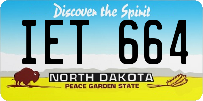 ND license plate IET664
