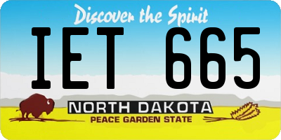 ND license plate IET665