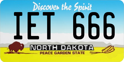 ND license plate IET666