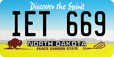 ND license plate IET669