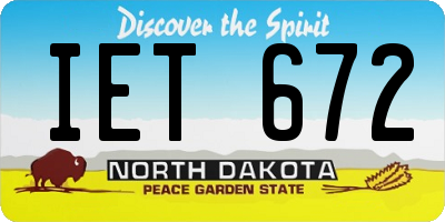 ND license plate IET672
