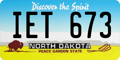 ND license plate IET673