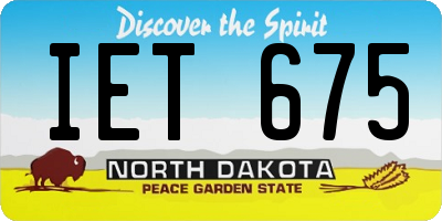 ND license plate IET675