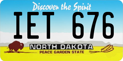 ND license plate IET676