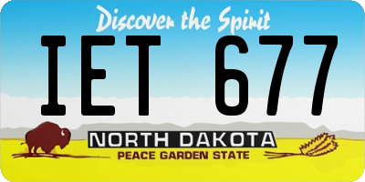 ND license plate IET677